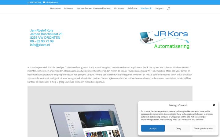 Screenshot of jrkors.nl