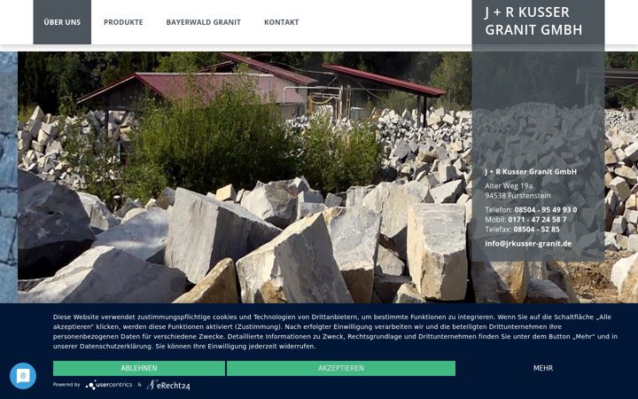 Screenshot of jrkusser-granit.de