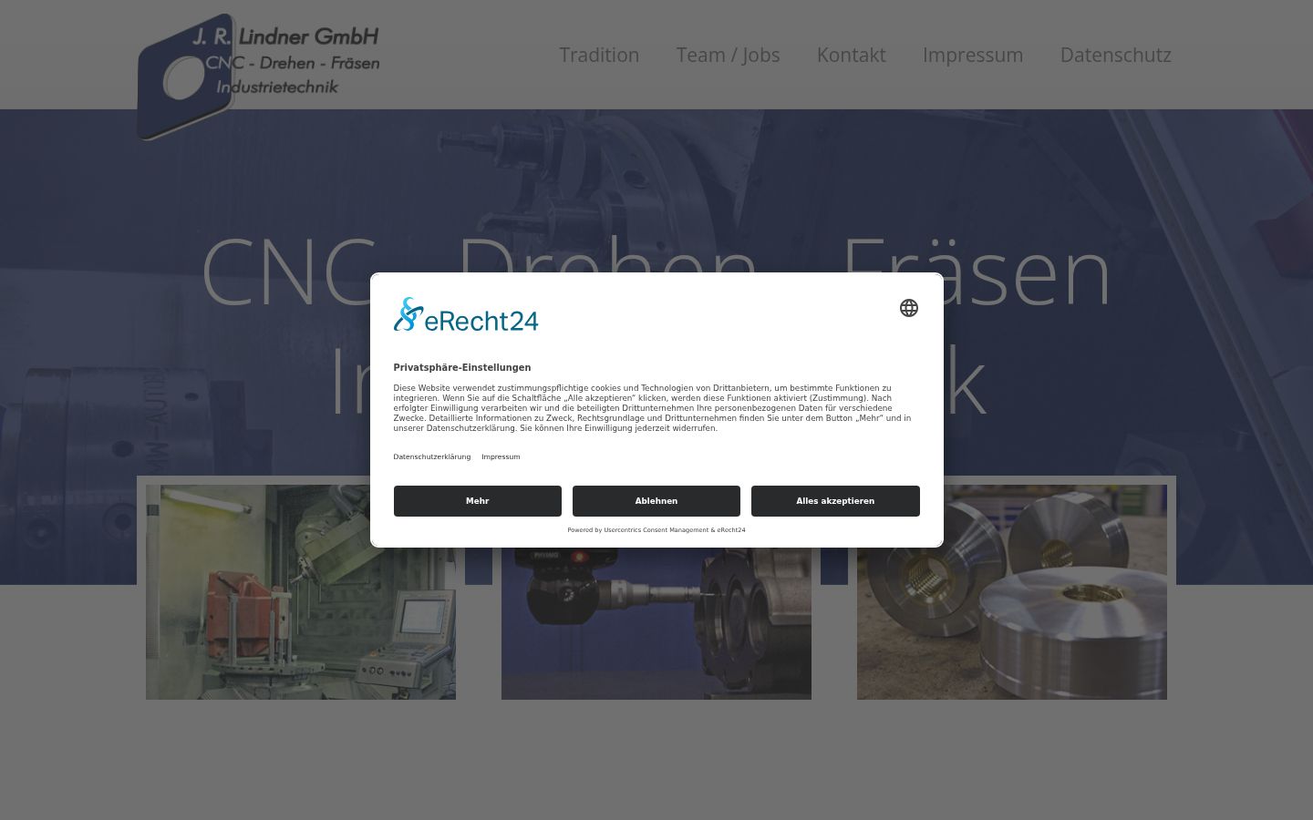 Screenshot of the consent banner shown before any interaction