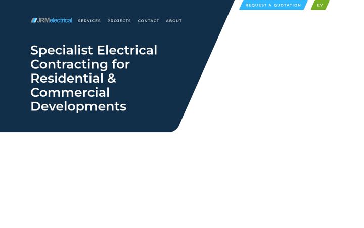 Screenshot of jrmelectricalcontractors.co.uk