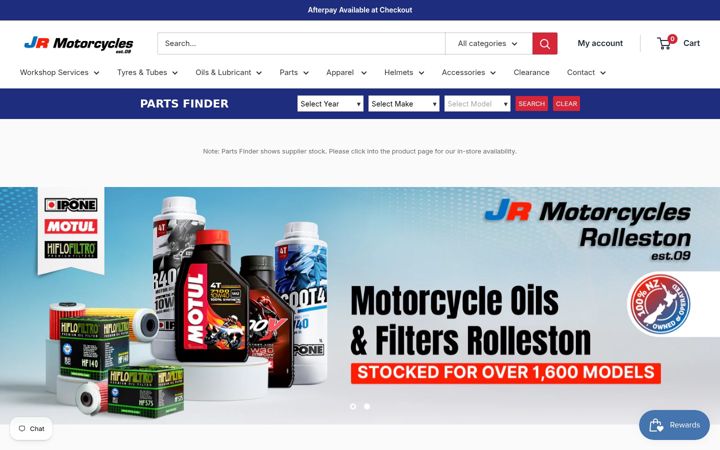Screenshot of jrmotorcycles.co.nz