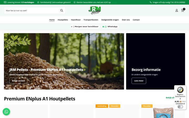 Screenshot of jrmpellets.nl