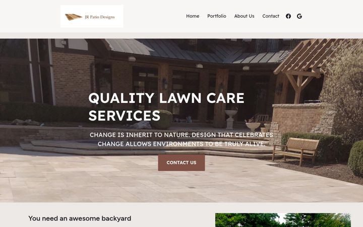 Screenshot of jrpatiodesigns.com