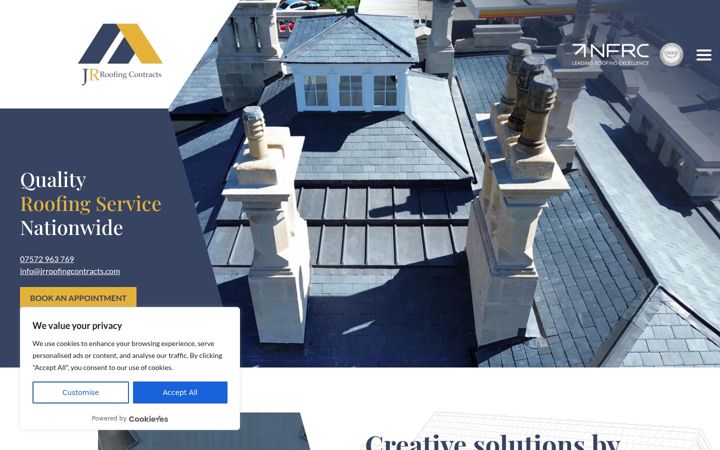 Screenshot of jrroofingcontracts.com