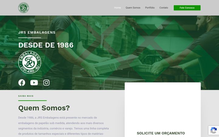 Screenshot of jrsembalagem.com.br