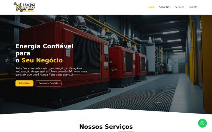 Screenshot of jrsgeradores.com.br
