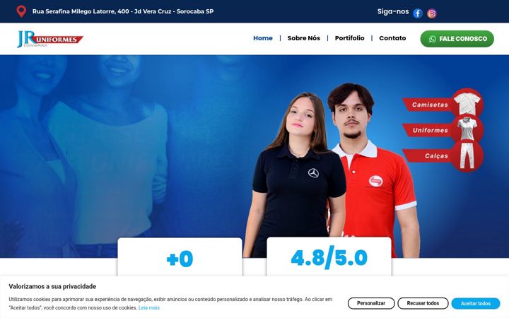 Screenshot of jruniformes.com.br