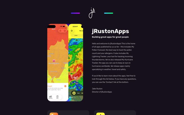 Screenshot of jrustonapps.net