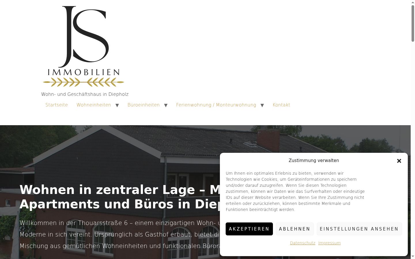 Screenshot of the consent banner shown before any interaction