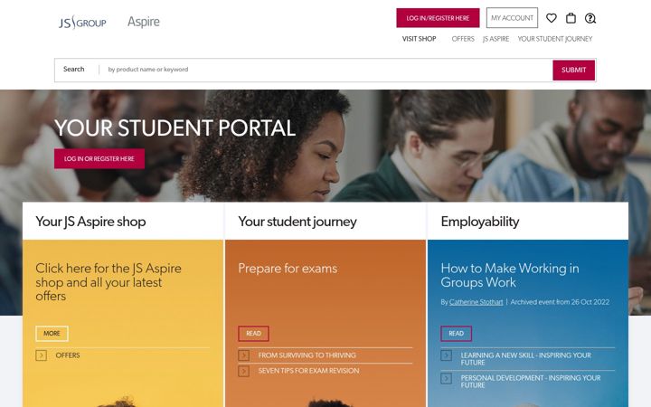Screenshot of jsaspire.co.uk