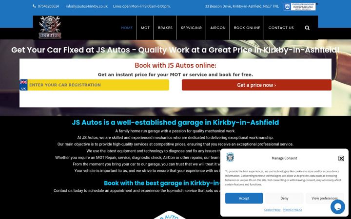 Screenshot of jsautos-kirkby.co.uk