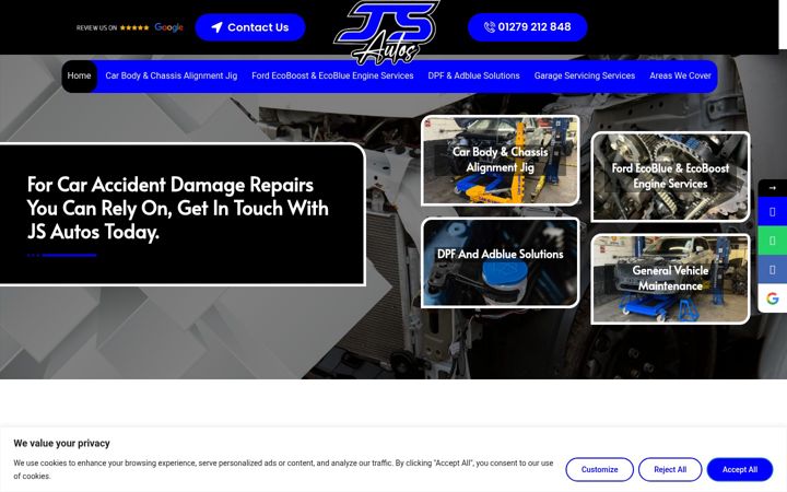 Screenshot of jsautosgarage.co.uk