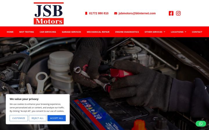 Screenshot of jsbmotors.co.uk