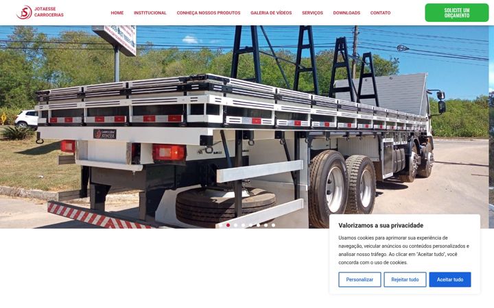Screenshot of jscarrocerias.com.br