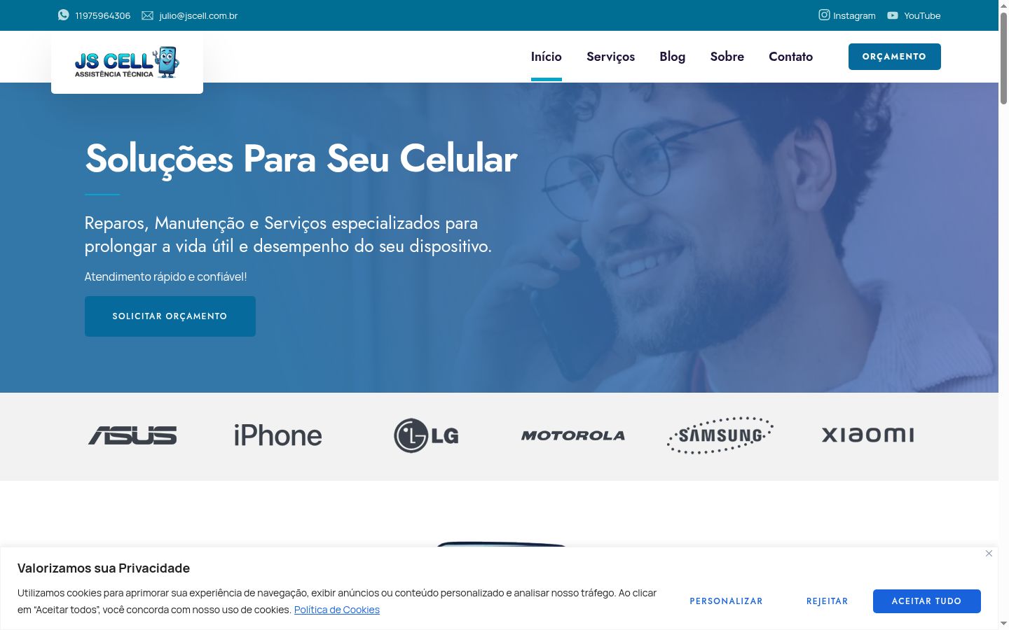 Screenshot del banner di consenso mostrato prima di qualsiasi interazione