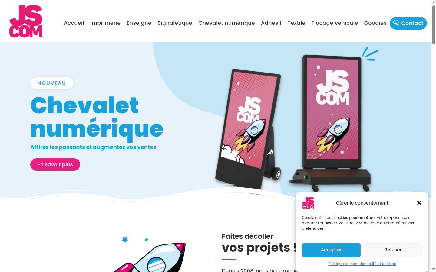 Screenshot del banner di consenso mostrato prima di qualsiasi interazione
