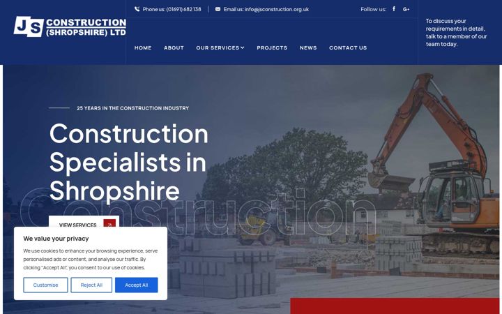 Screenshot of jsconstructionltd.co.uk
