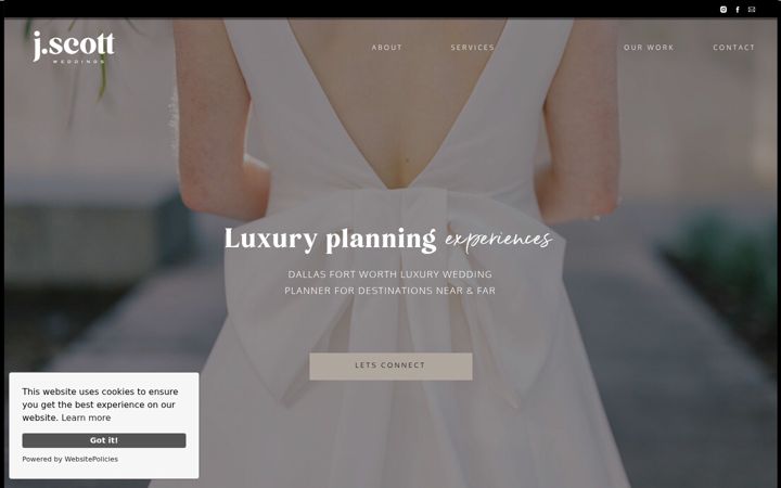 Screenshot of jscottweddings.com