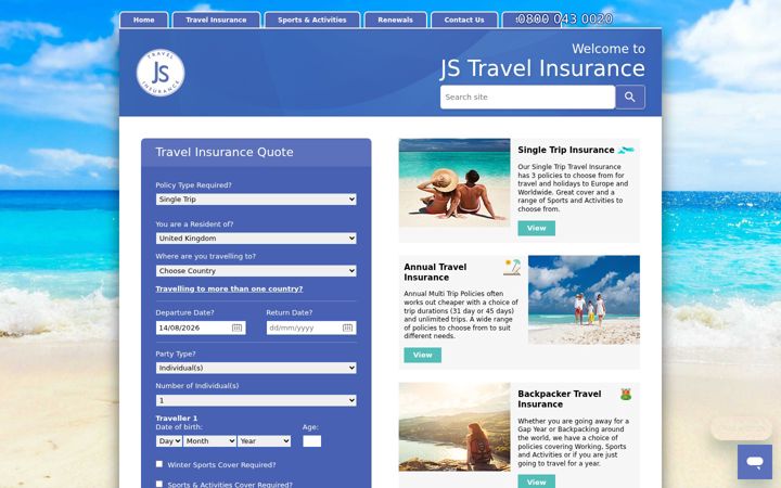 Screenshot of jsinsurance.co.uk