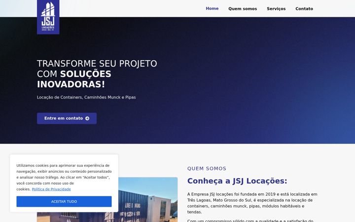 Screenshot of jsjlocacoes.com.br