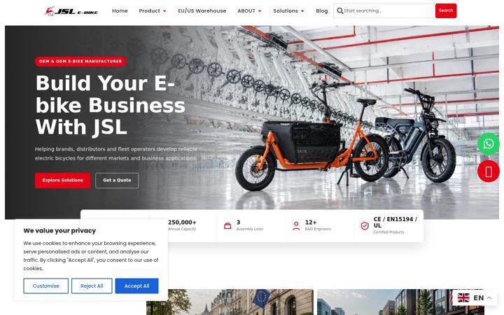 Screenshot of jslebikes.com