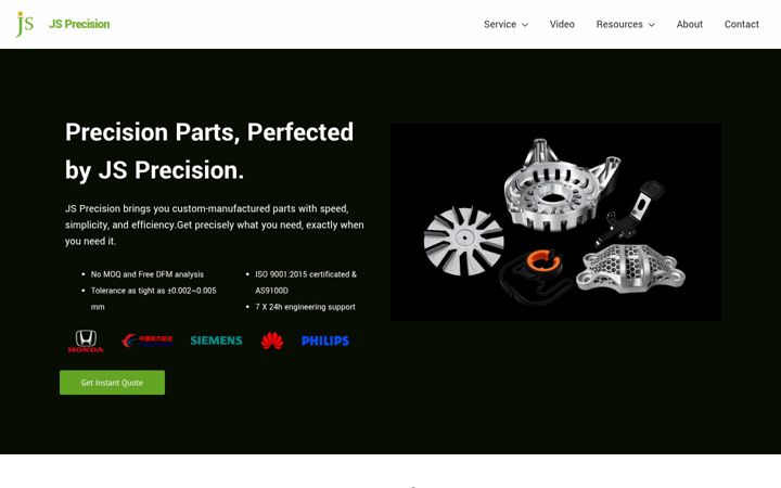 Screenshot van jsmachining.com
