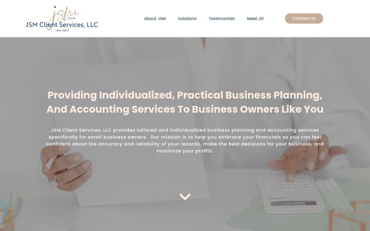 Screenshot van jsmclientservices.com