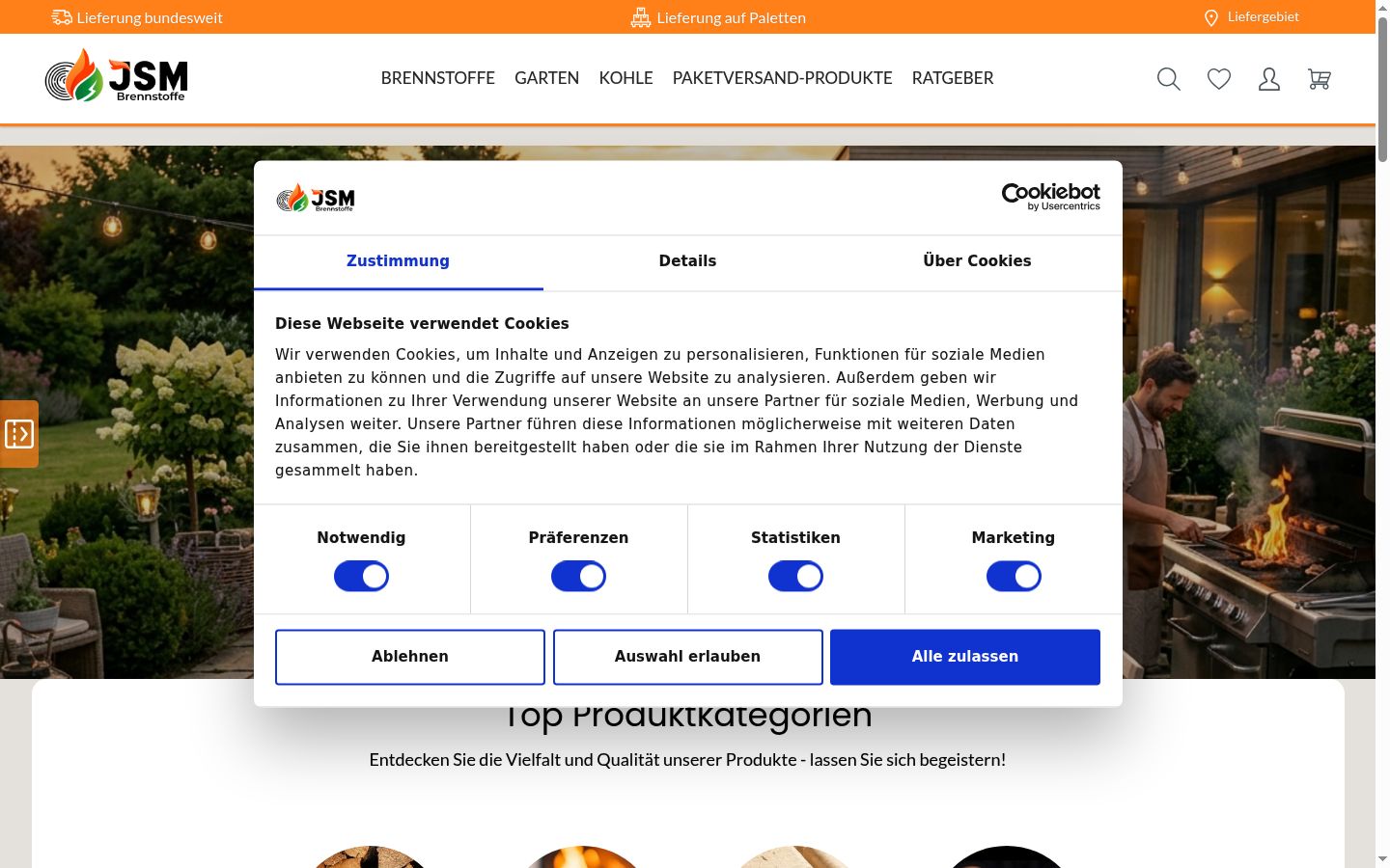 Snímek obrazovky baneru souhlasu zobrazeného před jakoukoli interakcí