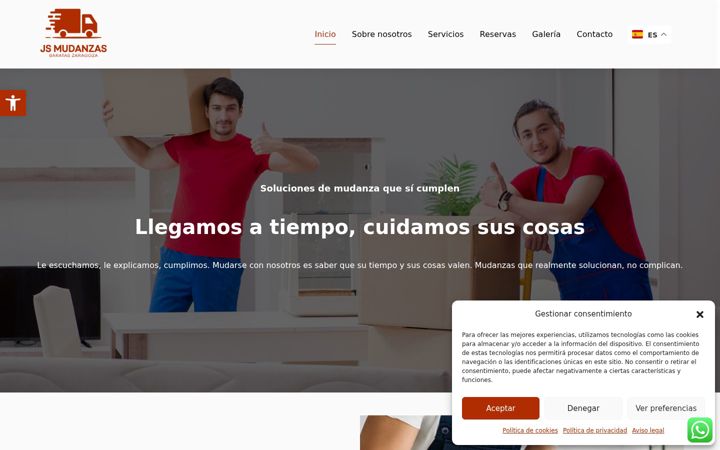 Screenshot of jsmudanzasbarataszaragoza.com