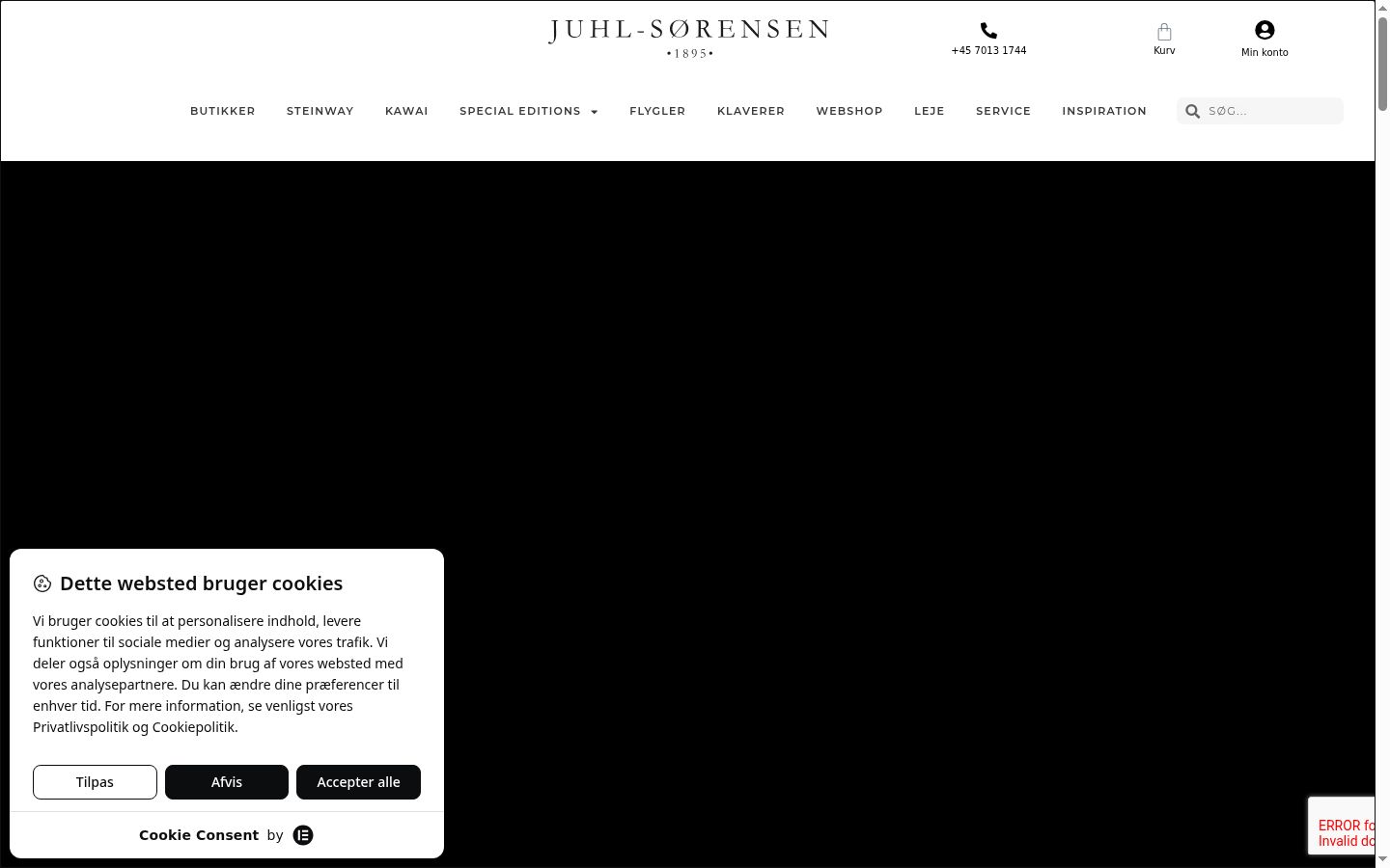 Screenshot of the consent banner shown before any interaction