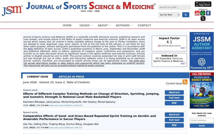 Screenshot of jssm.org