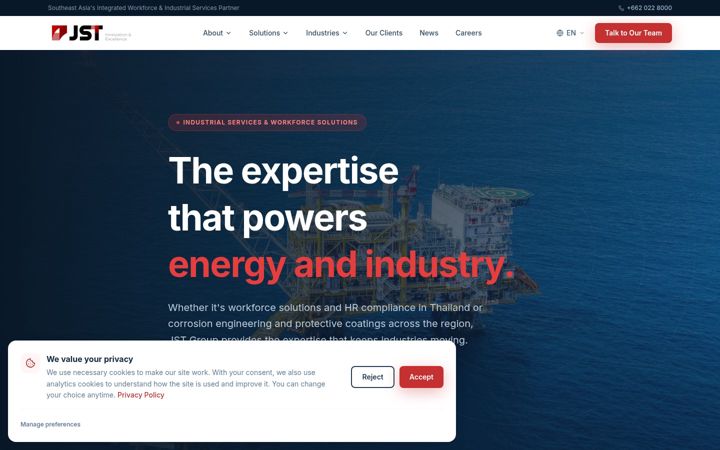Screenshot of jst-group.com