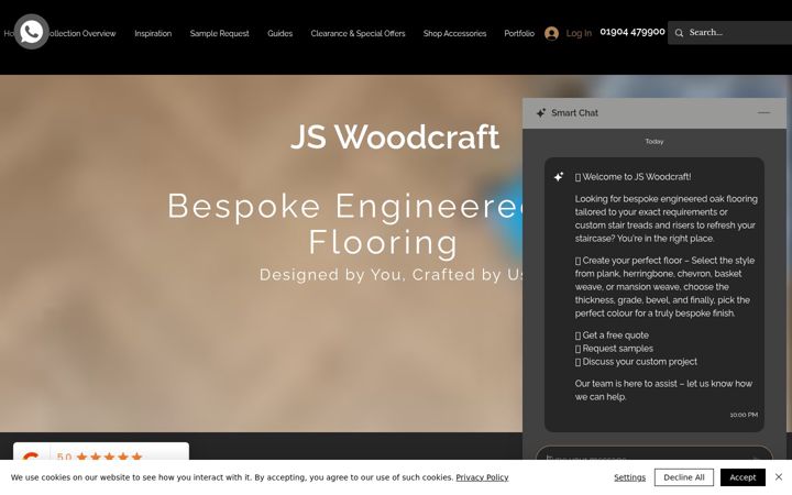Screenshot of jswoodcraftflooring.co.uk