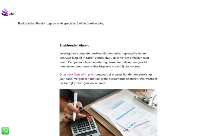 Screenshot of jtadministratie.nl