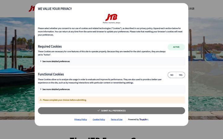 Screenshot of jtbeurope.com