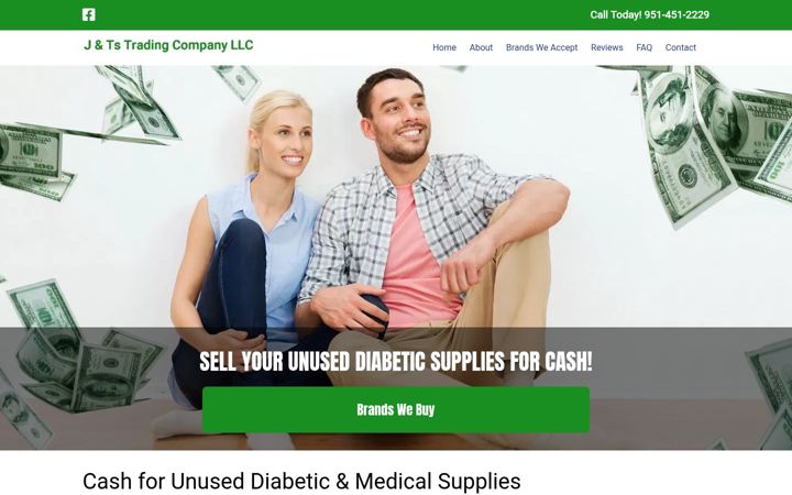 Screenshot of jtcash4diabeticsupplies.com