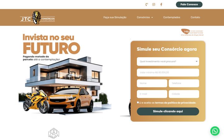 Screenshot of jtcconsorcios.com.br