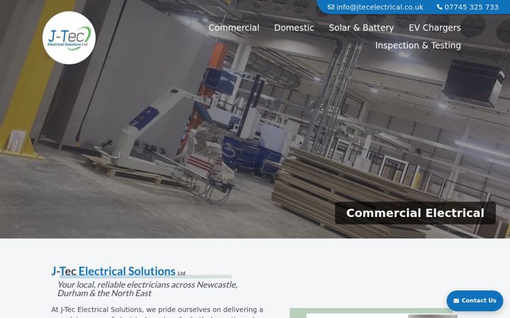 Screenshot of jtecelectrical.co.uk