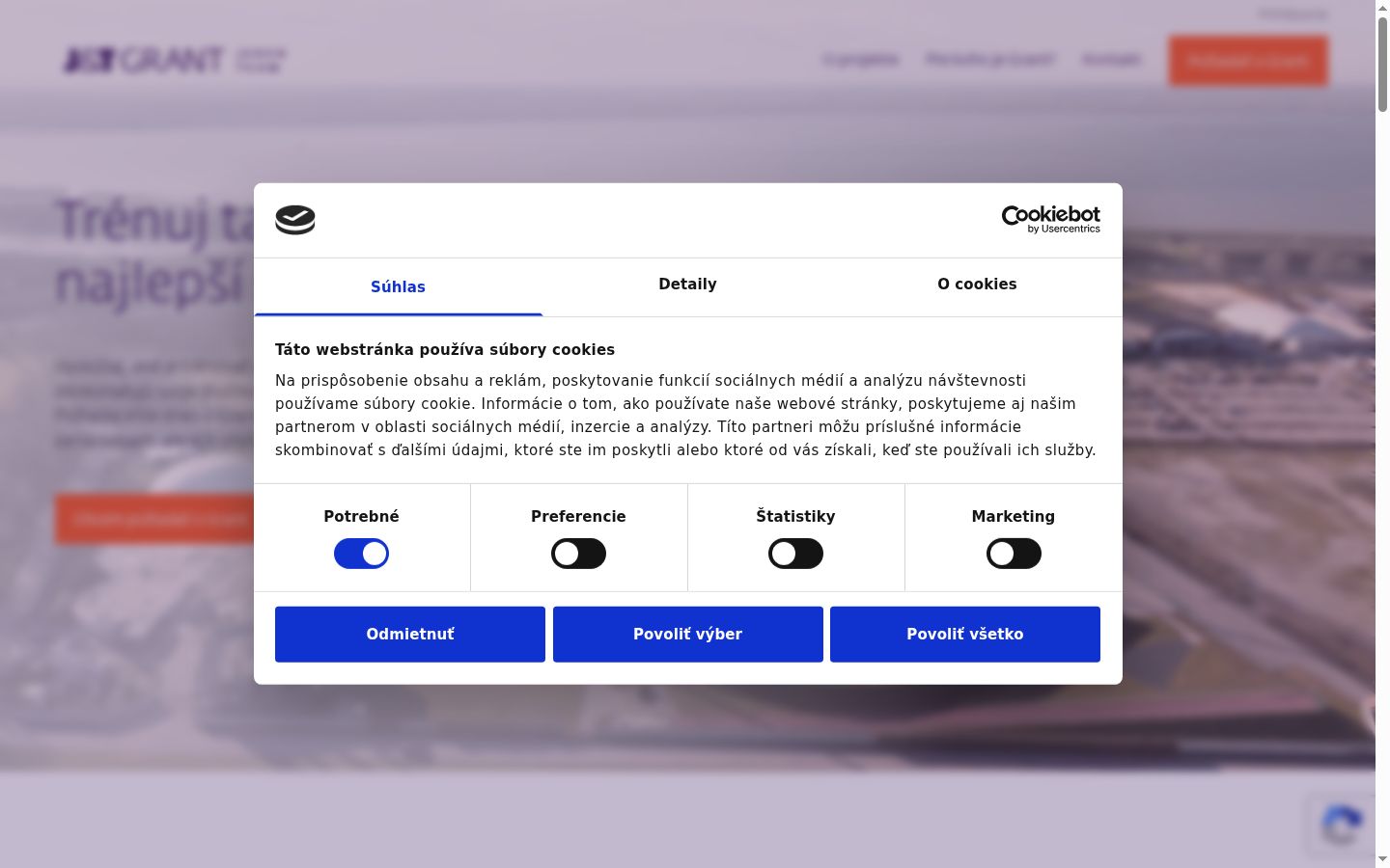 Screenshot del banner di consenso mostrato prima di qualsiasi interazione