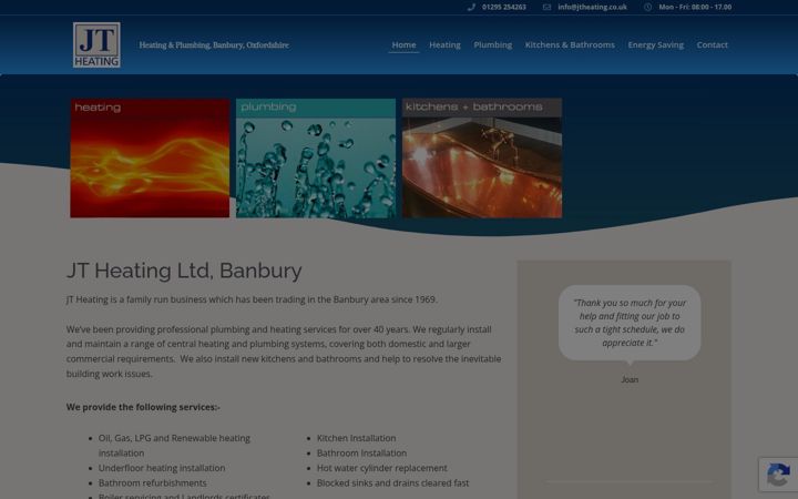 Screenshot of jtheating.co.uk