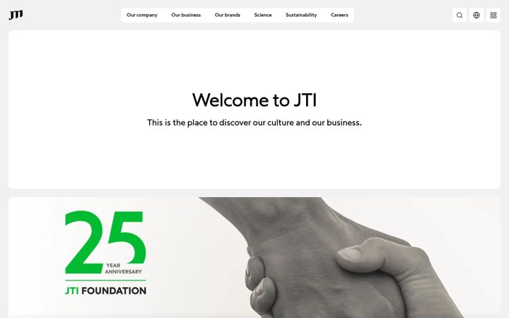 Screenshot stránky jti.com