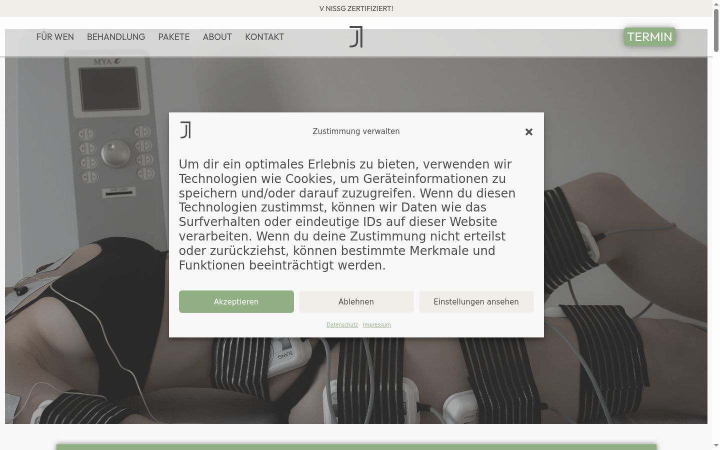 Screenshot del banner di consenso mostrato prima di qualsiasi interazione