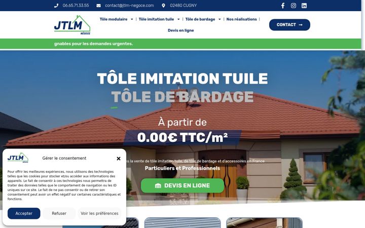 Screenshot of jtlm-negoce.com