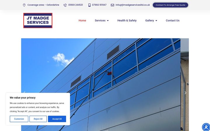 Screenshot of jtmadgeservicesltd.co.uk