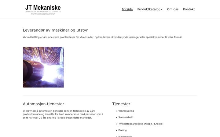 Screenshot of jtmekaniske.com