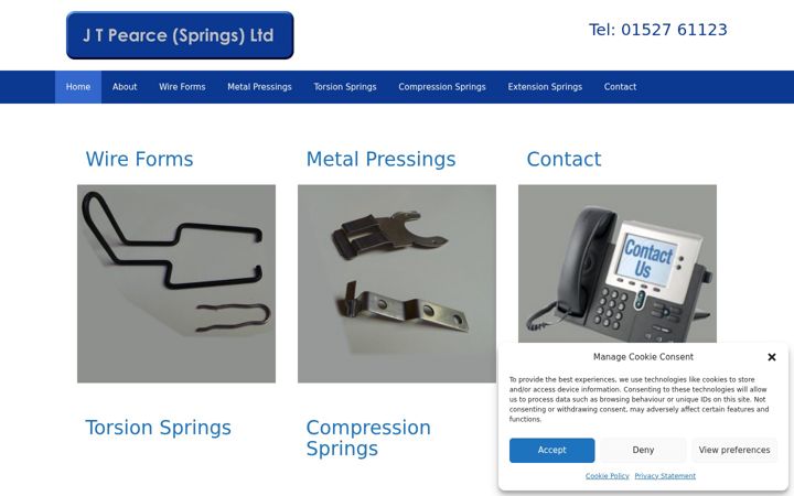 Screenshot of jtpearcesprings.co.uk