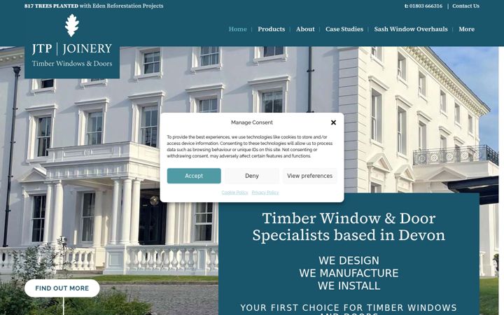 Screenshot of jtpjoinery.co.uk
