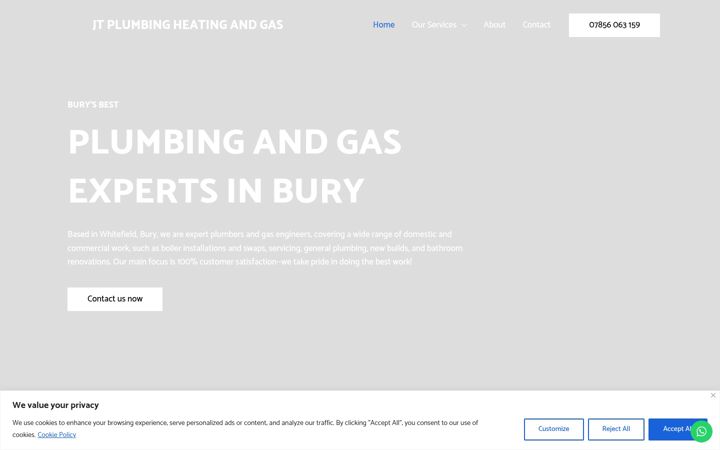 Screenshot of jtplumb.com