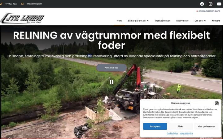 Screenshot of jtrlining.com