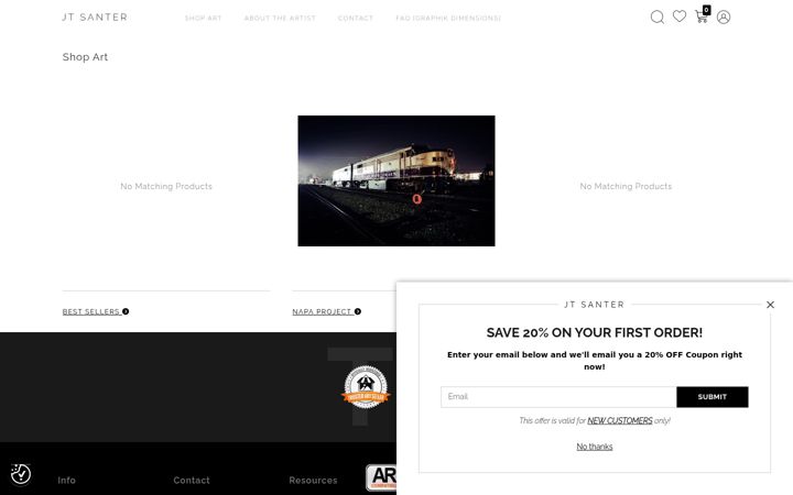 Screenshot of jtsanterphoto.com